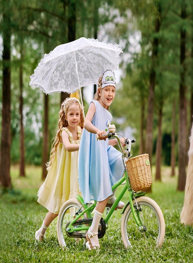 Solnique Mini White Lace Embroidery Parasol for Kids (3-8 years old)- 19.6" Vintage Bridal Umbrella for Wedding Flower Girls, Small Decorative Lace Parasol for Tea Party - Image 5